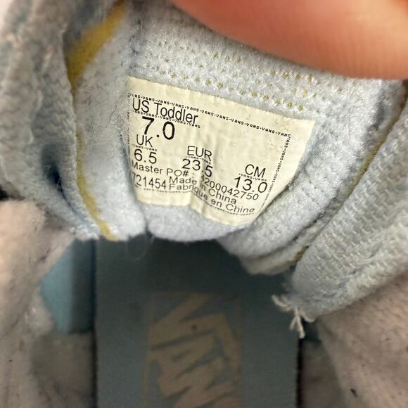 Vans Sk8-Hi Unicorn High Top Sneakers Baby Blue Glitter Horn Toddler Shoes 7C - Picture 7 of 7